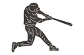 Baseball Player Swinging DXF File