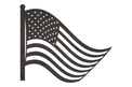 US Flag And Pole DXF File