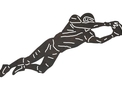 Diving Football Player DXF File