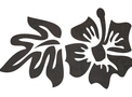 Hibiscus W/Leaf DXF File